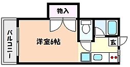 中御影ハイム 1Kの間取図画像