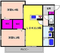 ASHA NOOR 2LDKの間取図画像