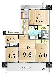 アルファステイツ丸亀城西 3LDKの間取図画像