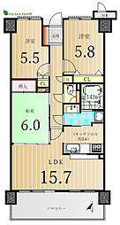 サーパス栗林公園 3LDKの間取図画像