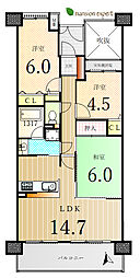 ダイアパレス西内町 3LDKの間取図画像