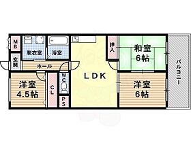 シャトー林  ｜ 大阪府藤井寺市林２丁目（賃貸マンション3LDK・4階・63.00㎡） その2