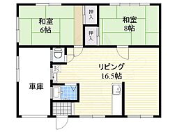 ハイム城山2棟 2LDKの間取図画像