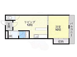 新栄プロパティー藤ケ丘 1LDKの間取図画像