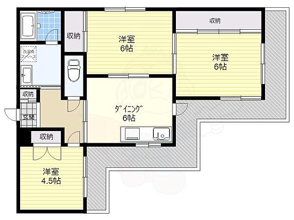 ファイバーコートタカハシ ｜大阪府藤井寺市岡１丁目(賃貸マンション3DK・3階・50.00㎡)の写真 その2