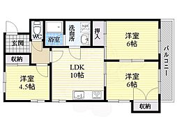 パークロイヤル宮山 3LDKの間取図画像