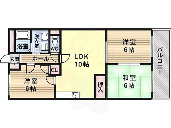 パールハイツ21 303｜大阪府柏原市平野１丁目(賃貸マンション3LDK・3階・60.00㎡)の写真 その2