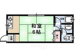 富陽コーポ ワンルームの間取図画像