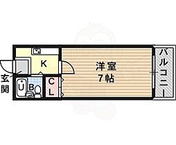 エクセルハイツ 1Kの間取図画像