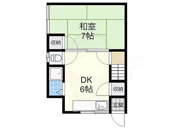 田中コーポ ｜大阪府羽曳野市恵我之荘１丁目(賃貸アパート1DK・2階・27.00㎡)の写真 その2