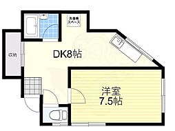 パル城山 1DKの間取図画像