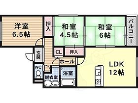 シャンボール  ｜ 大阪府羽曳野市伊賀２丁目（賃貸マンション3LDK・3階・61.00㎡） その2