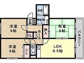 フレア羽曳が丘  ｜ 大阪府羽曳野市羽曳が丘３丁目（賃貸アパート3LDK・2階・60.28㎡） その2