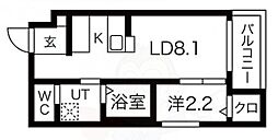 エヌエムキャトフヴァンドゥーズ 2階1LDKの間取り