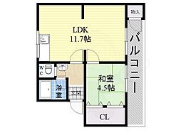 大清ハイツ 1LDKの間取図画像