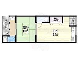 大村文化 1DKの間取図画像