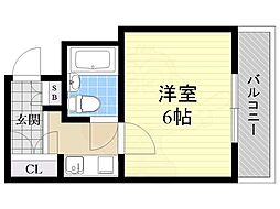 リバティコート 1Kの間取図画像