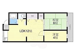 新栄プロパティー南太子堂 2LDKの間取図画像