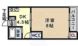 松田ハイツ 1DKの間取図画像