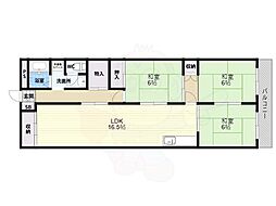 東山本ハイツ 4LDKの間取図画像