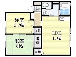 アレイ島泉131A棟 2LDKの間取図画像