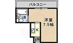 クレインファースト 1Kの間取図画像