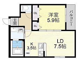 間取図画像 1LDK