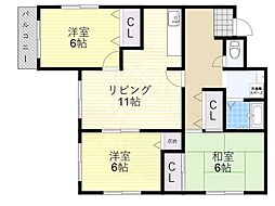 ボンサンテ西浦 3LDKの間取図画像