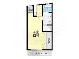 ドムール松原 ワンルームの間取図画像