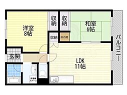 ノースコーポ 2LDKの間取図画像
