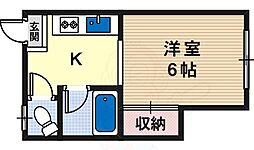 福寿コーポ 1Kの間取図画像