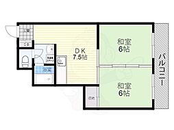 トキワマンション 2DKの間取図画像