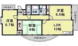 新栄プロパティー林 3LDKの間取図画像