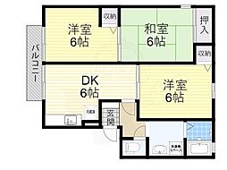 RIHITO八尾C棟 3DKの間取図画像