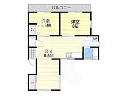 野中ハイツB棟 2階/-