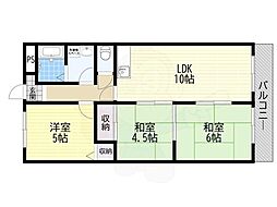 パラストオカザワ 3LDKの間取図画像