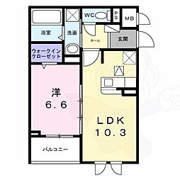 メゾンボヌール 1LDKの間取図画像
