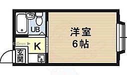 ロイヤル柏原 1Kの間取図画像