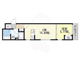 リーヴェ恵我之 1LDKの間取図画像