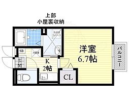 セジュールシャトレーA 1Kの間取図画像
