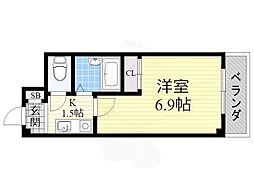 リーベハイツ青山 1Kの間取図画像