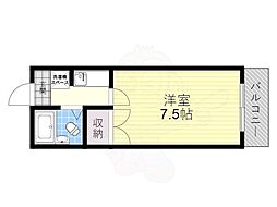 ブルージュ喜志 1Kの間取図画像