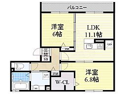 リヴェールメゾン 2LDKの間取図画像
