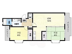 グレープコーポタニノ 2LDKの間取図画像
