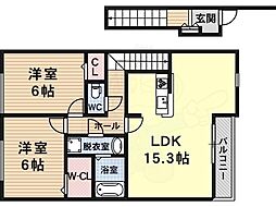 ベルドミール 2LDKの間取図画像