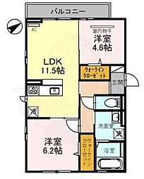 アヴニール 2LDKの間取図画像