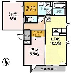 バレンシア 2LDKの間取図画像