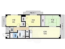 ラルゴ久宝寺 3LDKの間取図画像