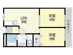 ライゼックス南恵我之荘 2LDKの間取図画像