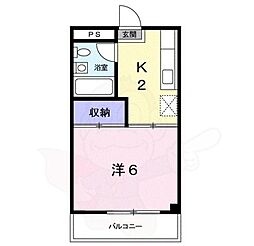 光ハイツ杉本 1Kの間取図画像